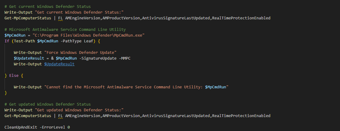 Intune detection rule using registry for Defender update
